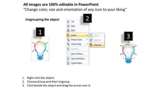 Business Diagram 3d Bulb With Text Boxes For Data Representation Presentation Template