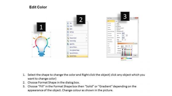 Business Diagram 3d Bulb With Text Boxes For Data Representation Presentation Template