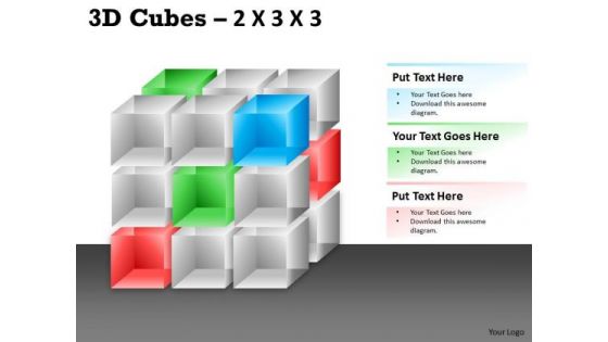 Business Diagram 3d Cubes 2x3x3 Marketing Diagram