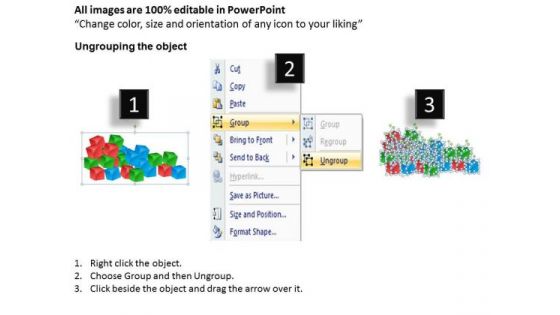 Business Diagram 3d Cubes Broken Style Marketing Diagram