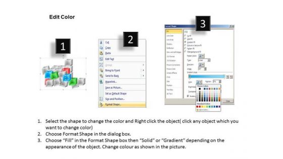 Business Diagram 3d Cubes Broken Style Sales Diagram