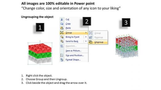 Business Diagram 3d Cubes Colorful Style Sales Diagram