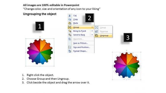 Business Diagram 3d Gear Process 10 Stages Strategy Diagram