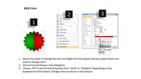 Business Diagram 3d Gear Process 2 Stages Style Sales Diagram