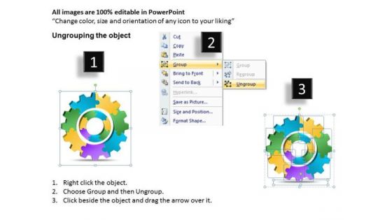 Business Diagram 3d Gears Chart 7 Stages 1 Strategy Diagram