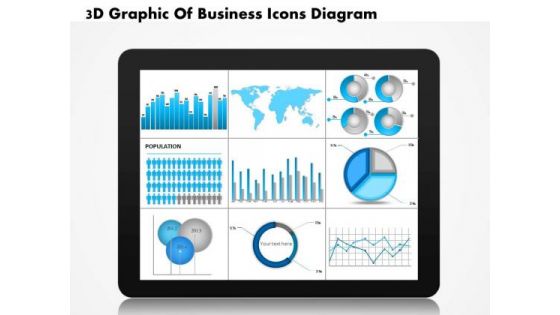 Business Diagram 3d Graphic Of Business Icons Diagram PowerPoint Ppt Presentation