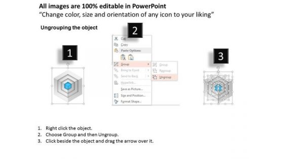 Business Diagram 3d Hexagon Four Text Boxes PowerPoint Template