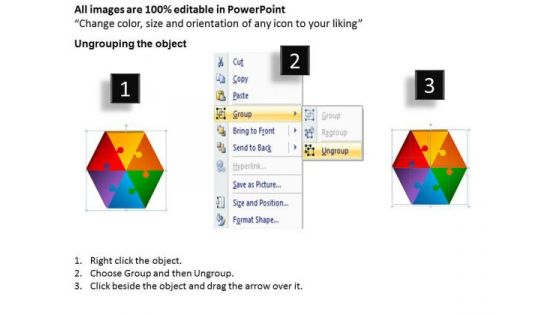 Business Diagram 3d Hexagon Puzzle Diagram Process 6 Consulting Diagram
