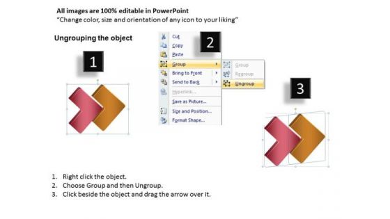 Business Diagram 3d Linear Flow 2 Stages