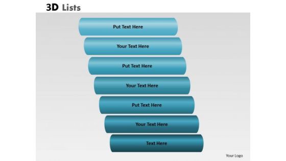 Business Diagram 3d List Diagram With 7 Stages Marketing Diagram