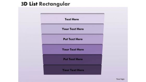 Business Diagram 3d List Rectangular Templates Strategy Diagram