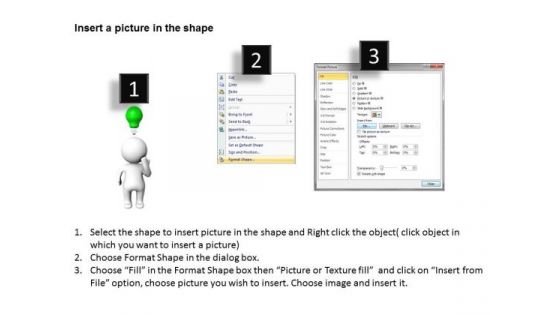 Business Diagram 3d Man With One Light Bulb PowerPoint Templates
