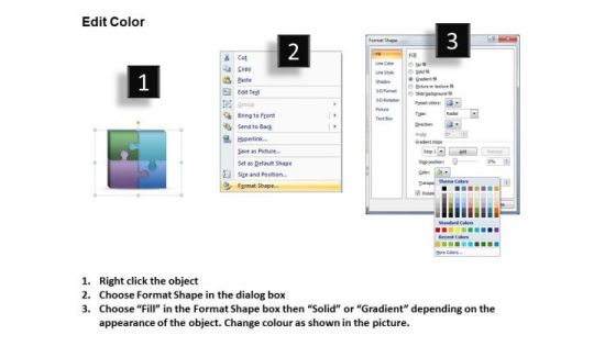 Business Diagram 3d Puzzle Pieces 2x2 Strategy Diagram
