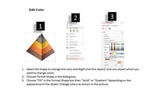Business Diagram 3d Pyramid With Five Stages Percent Presentation Template