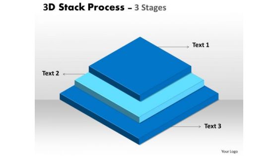 Business Diagram 3d Stack Process With 3 Stages Business Cycle Diagram
