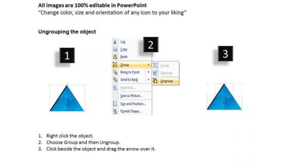 Business Diagram 3d Triangle Puzzle Process 3 Pieces Sales Diagram