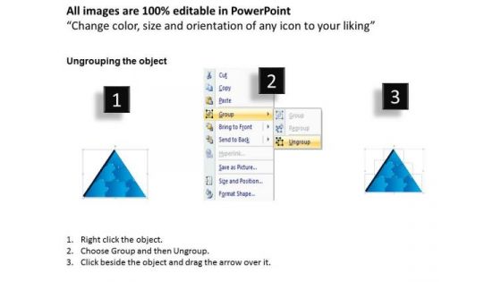 Business Diagram 3d Triangle Puzzle Process 6 Pieces Strategic Management
