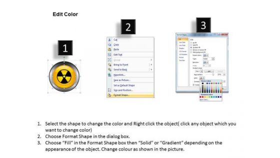 Business Diagram 3d Warning Symbol Of Nuclear Power Production Presentation Template