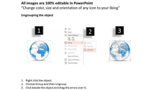 Business Diagram 3d World Globe With Network Presentation Template
