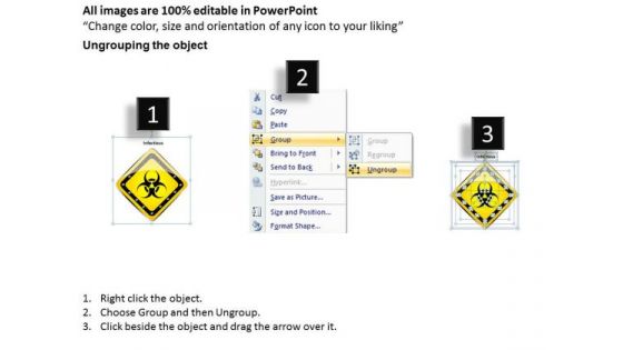Business Diagram 3d Yellow Warning Sign For Safety Presentation Template