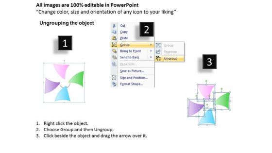 Business Diagram 4 Points That Originate From One Marketing Diagram