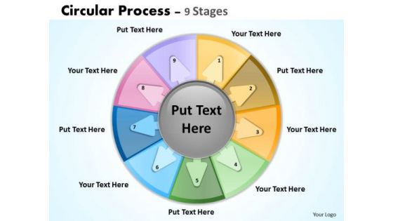 Business Diagram 9 Stages Structured Activities For Business Models Sales Diagram
