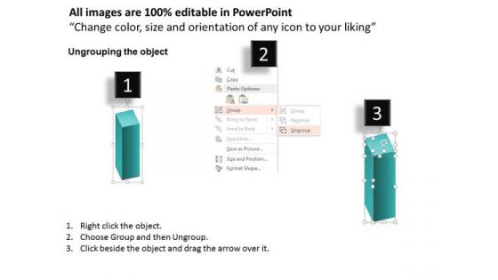 Business Diagram Abstract 3d Six Stage Cube Bars Presentation Template