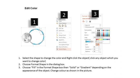 Business Diagram Agenda Circular Diagram World Globe Info Graphic Presentation Template