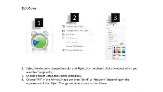Business Diagram Alarm Clock With Pie Chart For Result Analysis PowerPoint Slide