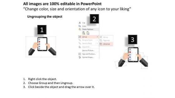Business Diagram Apps On Touch Screen Smart Phone Presentation Template