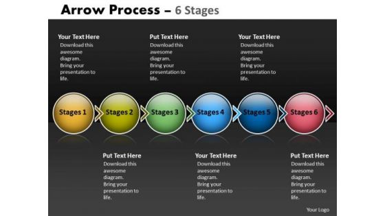 Business Diagram Arrow Process 6 Stages Business Cycle Diagram