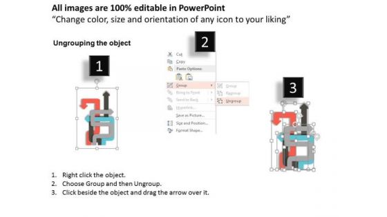Business Diagram Arrows Four Steps Process Presentation Template