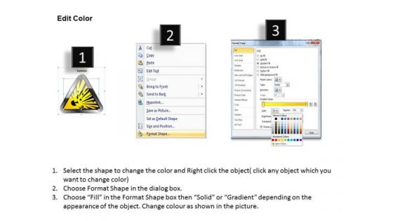 Business Diagram Blast Prone Area Indication Board For Warning Presentation Template