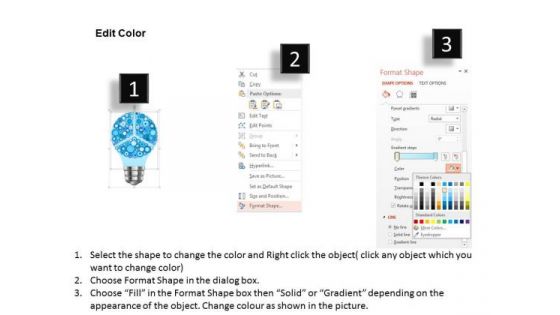 Business Diagram Blue Light Bulb With Gears Presentation Template