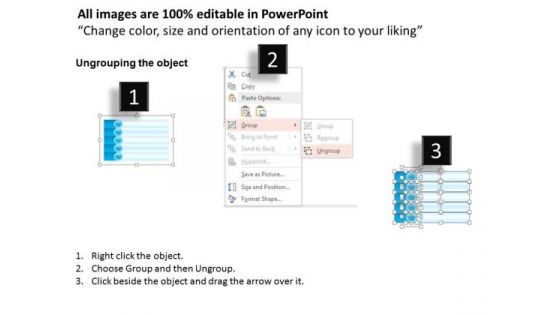 Business Diagram Blue Text Icons For Workflow Of Data Presentation Template