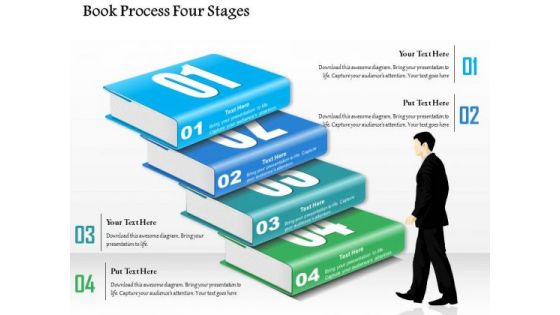Business Diagram Book Process Four Stages Presentation Template