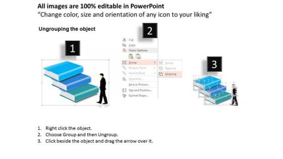 Business Diagram Book Process Three Steps Info Graphic Presentation Template