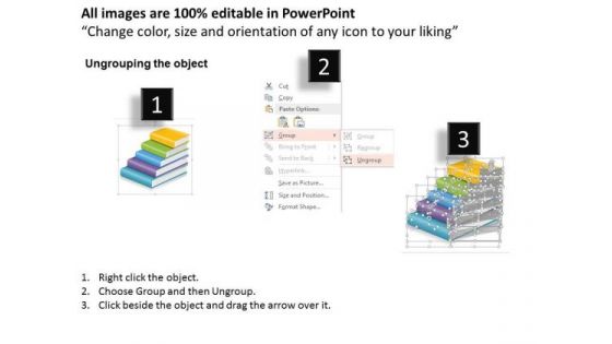 Business Diagram Books 5 Steps Presentation Template