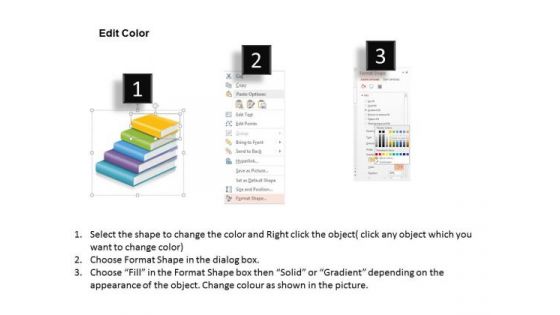 Business Diagram Books 5 Steps Presentation Template