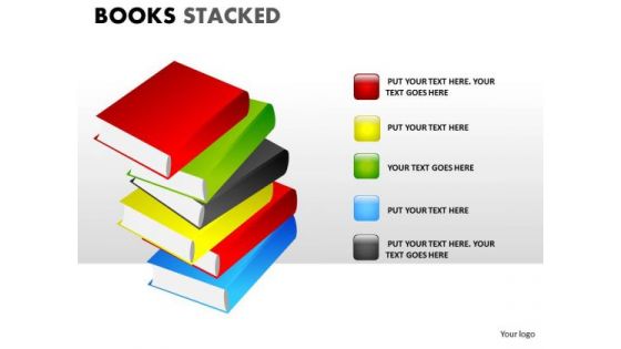 Business Diagram Books Stacked Sales Diagram