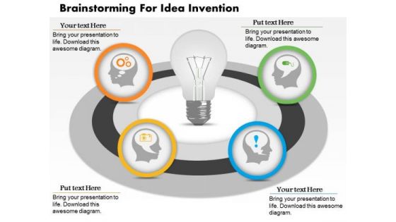 Business Diagram Brainstorming For Idea Invention Presentation Template