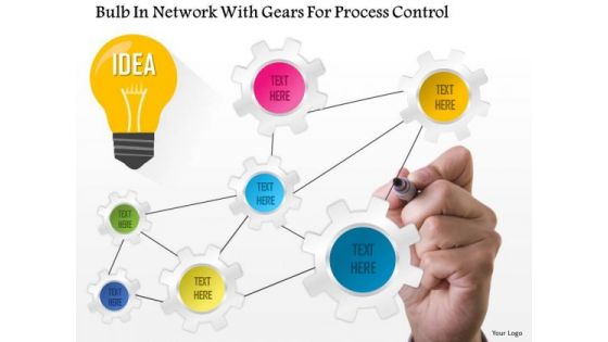 Business Diagram Bulb In Network With Gears For Process Control Presentation Template Business Diagram Bulb In Network With Gears For Process Control Presentation Template