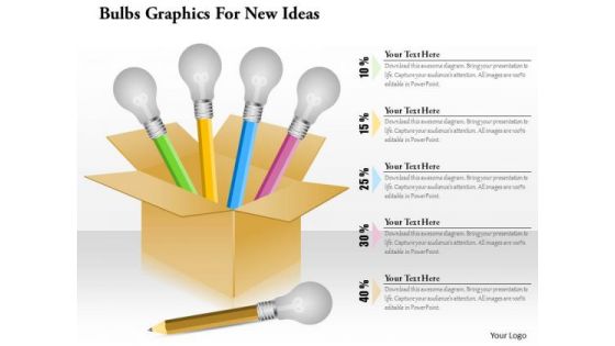 Business Diagram Bulbs Graphics For New Ideas Presentation Template