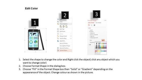 Business Diagram Charts On Smartphone Modern Info Graphic Presentation Template