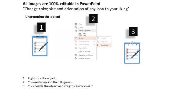 Business Diagram Checklist With Pen For Performance Measurement Presentation Template