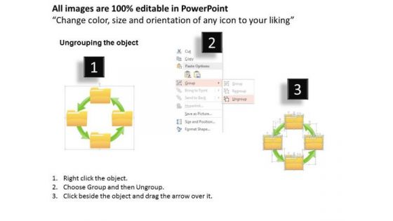 Business Diagram Circle Of Four Folders Presentation Template