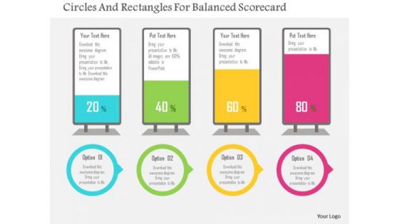 Business Diagram Circles And Rectangles For Balanced Scorecard Presentation Template