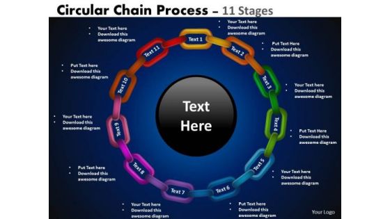 Business Diagram Circular Chain Flowchart Process Diagram 11 Stages Sales Diagram