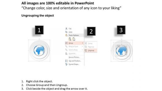 Business Diagram Circular Disks With Globe In Center Presentation Template