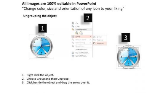 Business Diagram Clock With Five Different Agenda Points Presentation Template